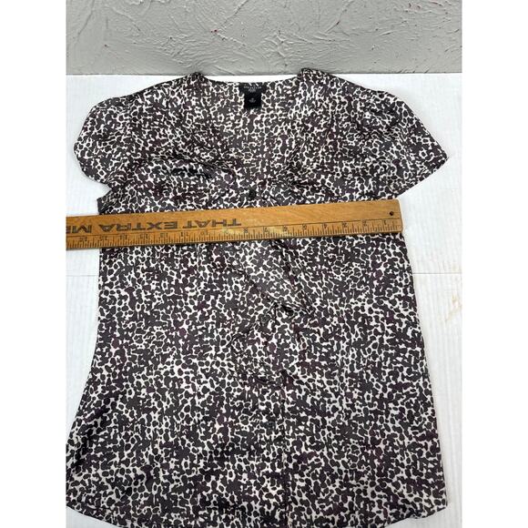 Ann Taylor Womens Petite Ruffle Front Button Closure Short Sleeve Top Size 2P - Picture 5 of 5